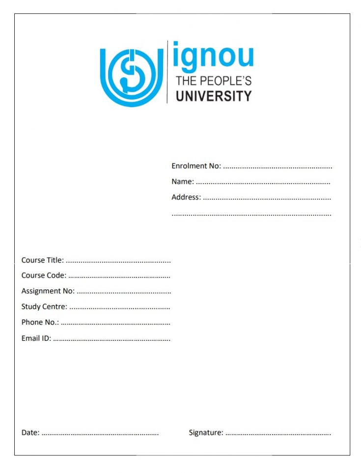 Ignou-assignment-front-page-format