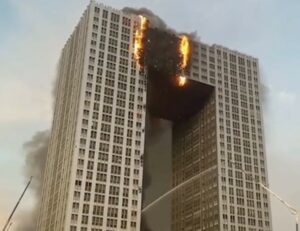 42-story building in china on fire