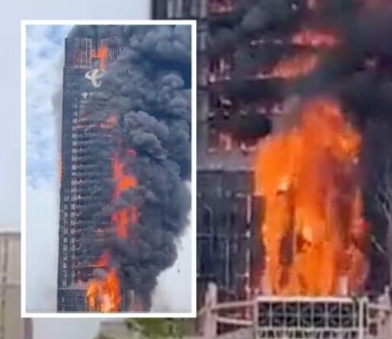 China skyscraper fire