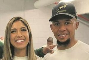 Elton Jantjies And Zeenat Simjee