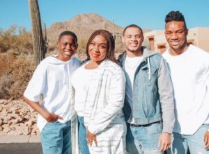 Bijan Robinson with her mother