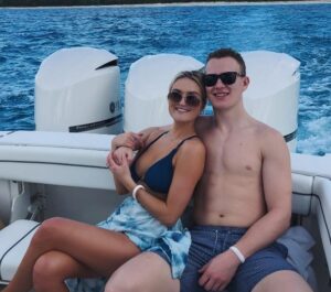 Brady Tkachuk with his girlfriend