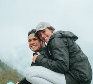 Cade Otton with his wife