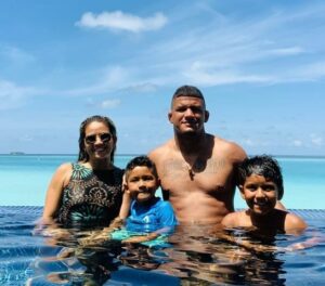 Gilbert Burns with his family 