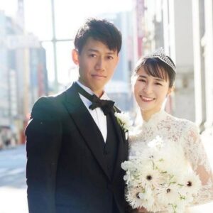 Kei Nishikori with his wife