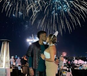 Kingsley Coman with his girlfriend