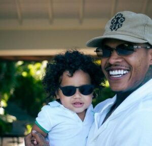 Marcus Stroman with his child