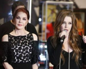 Lisa Marie Presley with her mother