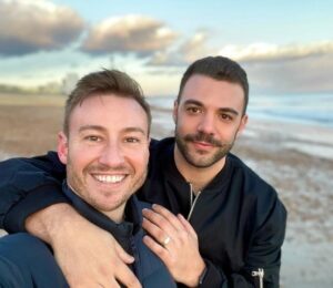 Matthew Mitcham with his husband