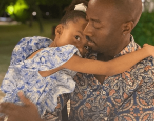 Azuka Ononye With His Daughter