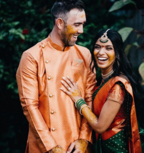 Glenn Maxwell with his Wife