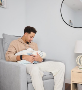 Seth Curry with his Son