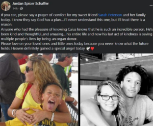 Caius Peterson was involved in an accident and died along with his girlfriend Delaney Leierzapf