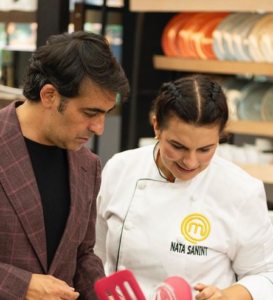 Natalia Sanint with masterchef judge