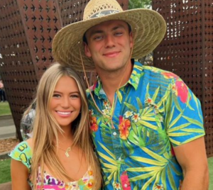 Brock Bowers and Cameron Rose Newell